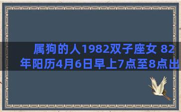 属狗的人1982双子座女 82年阳历4月6日早上7点至8点出生的男子属于什么星座